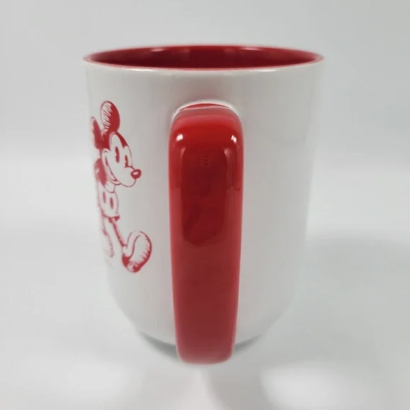 Disney Parks‎ Minnie Mickey Mouse Once Upon A Time Red White Sketch Coffee Mug - Picture 6 of 8